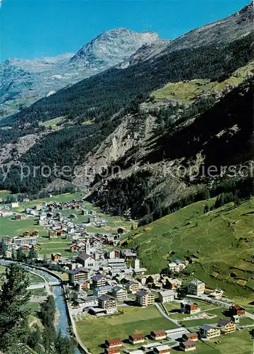 AK / Ansichtskarte Saas_Grund Teilansicht m. Rothorn Wallis Saas_Grund