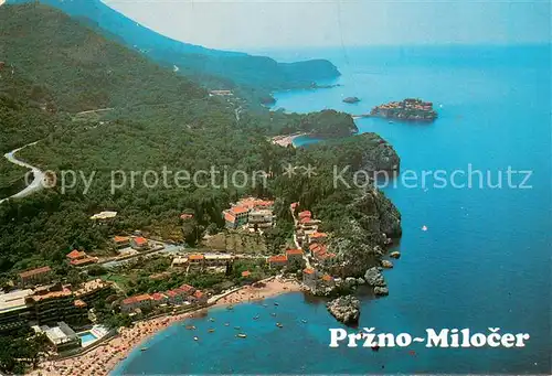 AK / Ansichtskarte Milocer_Montenegro Fliegeraufnahme Buchten Panorama 
