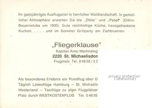 AK / Ansichtskarte St_Michaelisdonn Fliegerklause St_Michaelisdonn