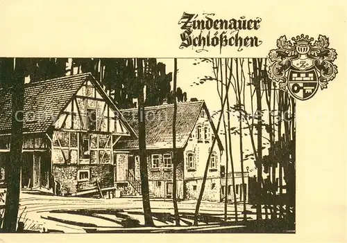 AK / Ansichtskarte Steinau_Odenwald Waldcafe Restaurant Zindenauer Schloesschen Kuenstlerkarte Steinau Odenwald