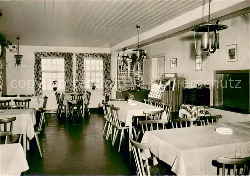 AK / Ansichtskarte Hahnenklee Bockswiese_Harz Berggasthaus Blockhuette Bocksberg Gastraum Hahnenklee Bockswiese