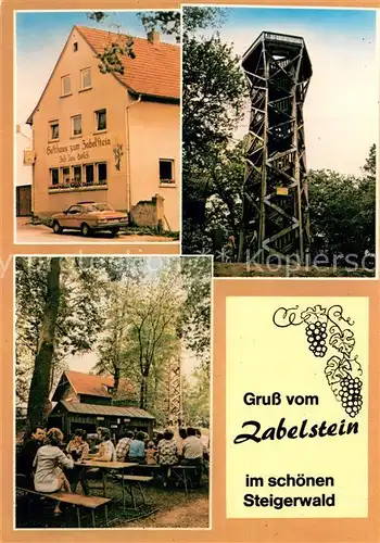 AK / Ansichtskarte Altmannsdorf Gasthaus zum Zabelstein Gartenterrasse Aussichtsturm im Steigerwald Altmannsdorf