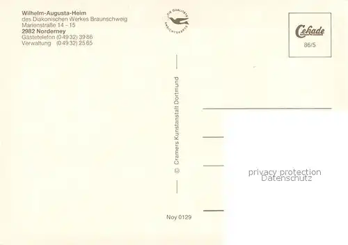 AK / Ansichtskarte Norderney_Nordseebad Wilhelm Augusta Heim Diakonisches Werk Norderney_Nordseebad