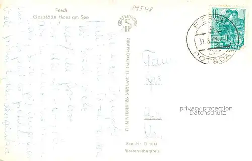 AK / Ansichtskarte Ferch Gaststaette Haus am See Ferch