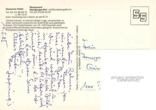 AK / Ansichtskarte Hamberge_Grevesmuehlen Oymanns Hotel und Hamberger Hof Hamberge_Grevesmuehlen