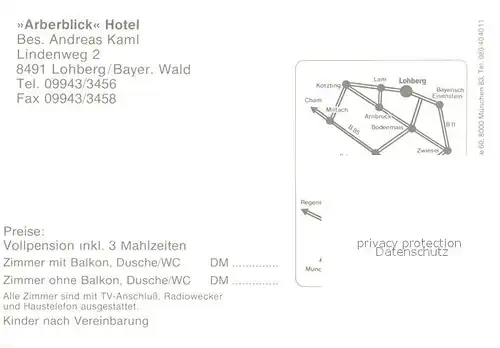 AK / Ansichtskarte Lohberg_Lam Hotel Arberblick im Bayerischen Wald Lohberg_Lam