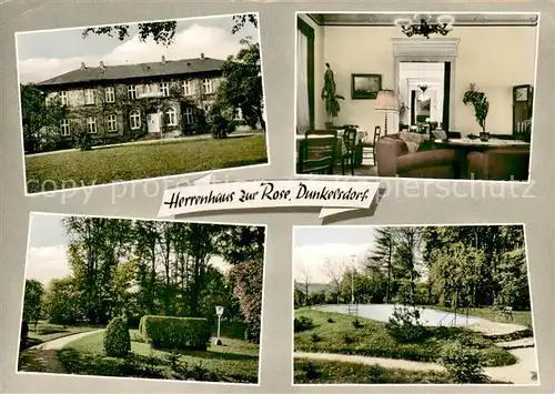 AK / Ansichtskarte Dunkelsdorf Hotel Pension Herrenhaus Zur Rose Schwimmbecken Park Dunkelsdorf