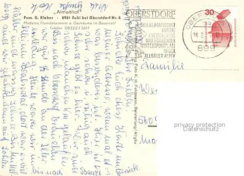 AK / Ansichtskarte Rubi_Oberstdorf Hotel Restaurant Almenhof Rubi_Oberstdorf