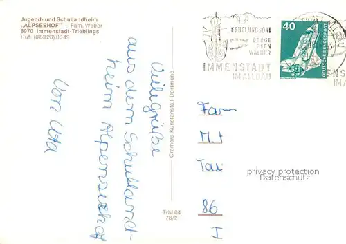 AK / Ansichtskarte Trieblings Kindererholungsheim Alpseehof Landschaftspanorama Trieblings