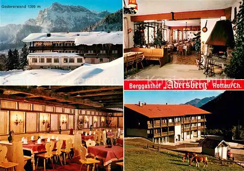 AK / Ansichtskarte Rottau_Chiemgau Berggasthof Adersberg Restaurant Kamin Pferdekoppel Alpen Rottau Chiemgau