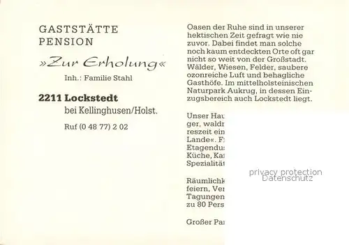 AK / Ansichtskarte Lockstedt Gasthaus zur Erholung Restaurant Lockstedt