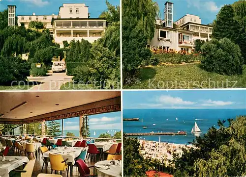 AK / Ansichtskarte Groemitz_Ostseebad Kurhotel Schoene Aussicht Restaurant Meerblick Groemitz_Ostseebad