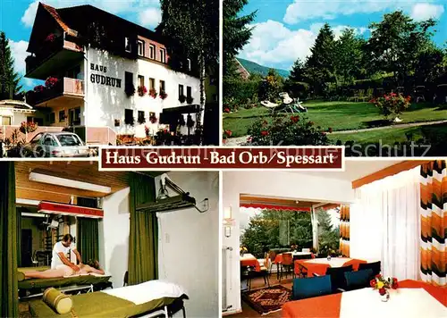 AK / Ansichtskarte Bad_Orb Pension Haus Gudrun Krankengymnastik Gastraum Garten Bad_Orb