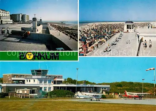 AK / Ansichtskarte Borkum Meerwasser Hallenschwimm  und Wellenbad Kurmittelhaus Strandpromenade Kurhalle Flugplatz Borkum