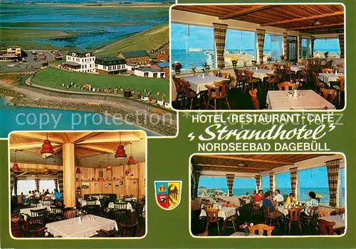 AK / Ansichtskarte Dagebuell Restaurant Hotel Cafe Strandhotel Luftaufnahme Dagebuell