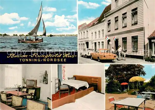 AK / Ansichtskarte Toenning_Nordseebad Privat Pension Rungholt Hus Zimmer Garten Toenning_Nordseebad