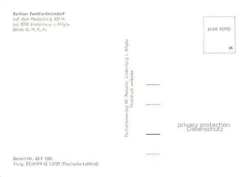 AK / Ansichtskarte Lindenberg_Allgaeu Berliner Familienferiendorf Fliegeraufnahme Lindenberg Allgaeu
