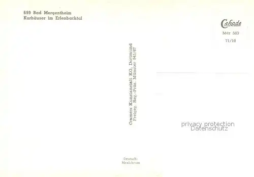 AK / Ansichtskarte Bad_Mergentheim Kurhaeuser im Erlenbachtal Fliegeraufnahme Bad_Mergentheim