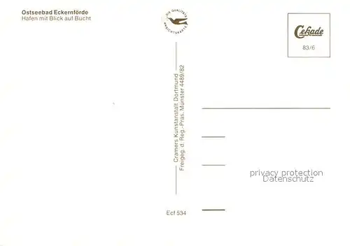 AK / Ansichtskarte Eckernfoerde Hafen mit Bucht Fliegeraufnahme Eckernfoerde