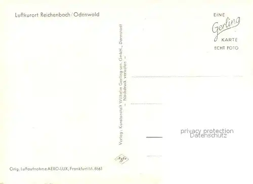 AK / Ansichtskarte Reichenbach_Odenwald Fliegeraufnahme Reichenbach Odenwald