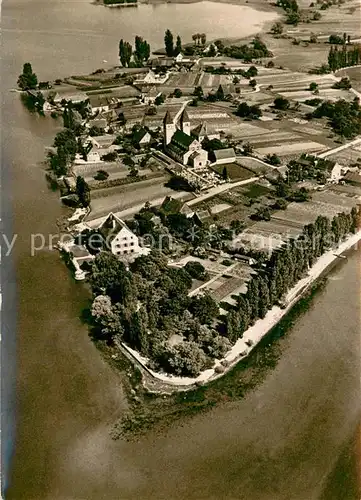 AK / Ansichtskarte Niederzell_Reichenau sBuergle Adolf Pirrung Haus Ferienheim der EVS Fliegeraufnahme Niederzell Reichenau