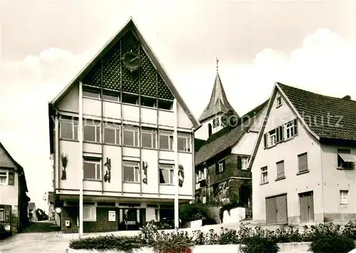 AK / Ansichtskarte Schwaikheim Rathaus mit Ev Kirche Schwaikheim