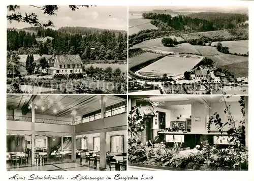 AK / Ansichtskarte Hueckeswagen Haus Schnabelsmuehle Panorama Speisesaal Sportstadion Hueckeswagen