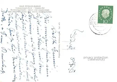 AK / Ansichtskarte Hueckeswagen Haus Schnabelsmuehle Panorama Speisesaal Sportstadion Hueckeswagen