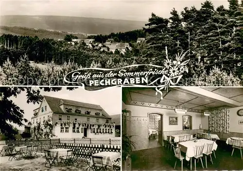 AK / Ansichtskarte Pechgraben Panorama Gasthof Pension Frankenwald Gaststube Pechgraben