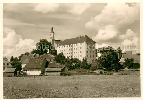 AK / Ansichtskarte Oggelsbeuren Piuspflege Volksschul Knabenheim Kirche Oggelsbeuren