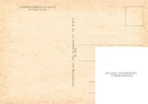 AK / Ansichtskarte Immigrath Solinger Strasse Immigrath