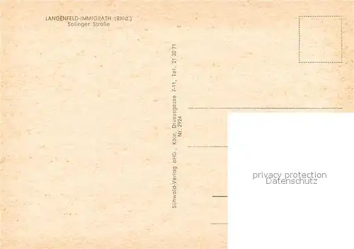 AK / Ansichtskarte Immigrath Solinger Strasse Immigrath