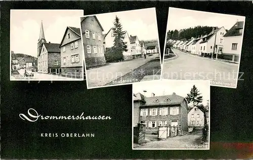 AK / Ansichtskarte Drommershausen Kirche Strassenpartien Schulpartie Drommershausen