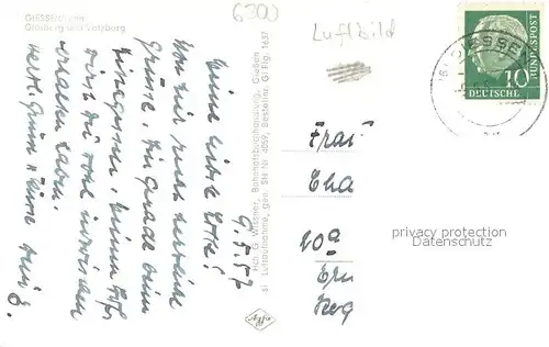 AK / Ansichtskarte Giessen__Lahn Fliegeraufnahme mit Gleiberg und Vetzberg 