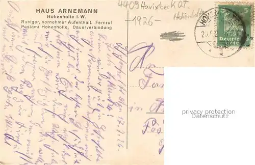 AK / Ansichtskarte Hohenholte Haus Arnemann Gastraum Hohenholte