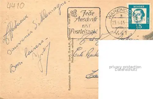 AK / Ansichtskarte Warendorf Emsstrasse Markt Patrizierhaeuser Josefskirche Emsanlagen Warendorf