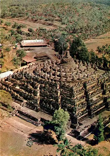 AK / Ansichtskarte Java_Indonesien Fliegeraufnahme Borobudur Buddhist Temple Java Indonesien