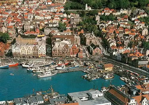 AK / Ansichtskarte Bergen_Norwegen Fliegeraufnahme Hafen Vagen Bergen Norwegen