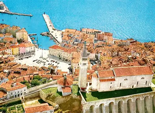 AK / Ansichtskarte Piran_Istria_Slovenia Fliegeraufnahme Teilansicht 