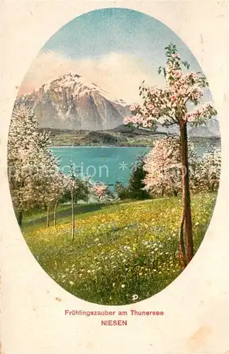 AK / Ansichtskarte Niesen Fruehlingszauber am Thunersee Niesen