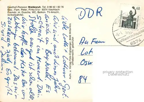 AK / Ansichtskarte Pirka_Viechtach Panorama Gasthof Pension Waldesruh Pirka Viechtach