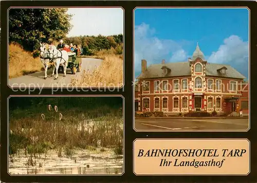 AK / Ansichtskarte Tarp Bahnhofshotel Pferdewagen Uferpartie am Wasser Tarp