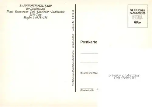 AK / Ansichtskarte Tarp Bahnhofshotel Pferdewagen Uferpartie am Wasser Tarp