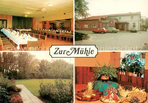 AK / Ansichtskarte Nienborstel Gasthof zur Muehle Festsaal Garten Nienborstel