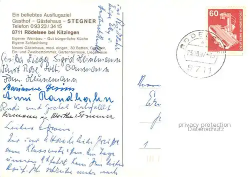 AK / Ansichtskarte Roedelsee Gasthof Gaestehaus Stegner Ausflugsziel Blick zur Kirche Roedelsee