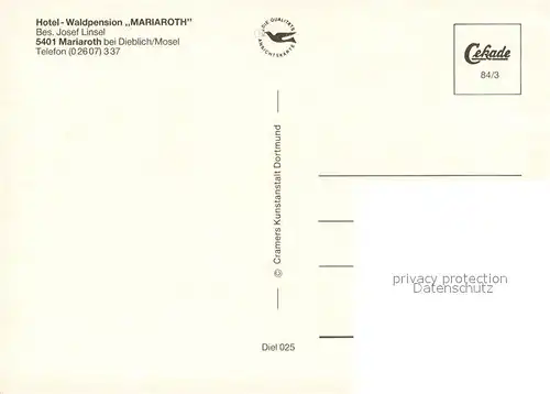 AK / Ansichtskarte Mariaroth Hotel Waldpension Mariaroth Restaurant Mariaroth