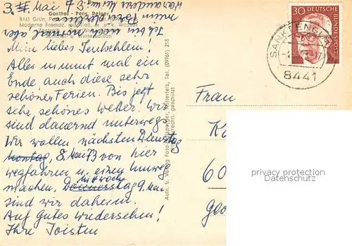 AK / Ansichtskarte Gruen_St_Englmar Gasthof Pension Reiner Panorama Bayerischer Wald Gruen_St_Englmar