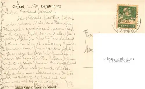 AK / Ansichtskarte Gstaad_BE Bergfruehling 