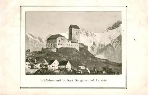 AK / Ansichtskarte Sargans_SG mit Schloss Sargans und Falknis 