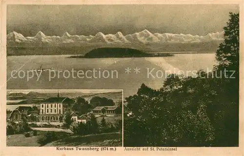 AK / Ansichtskarte St_Petersinsel Kurhaus Twannberg mit Blick auf St Petersinsel St_Petersinsel